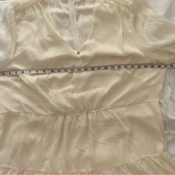 Standards & Practices Plus Size Long Sleeve Tiered Prairie Chiffon Mini Dress - Picture 10 of 14